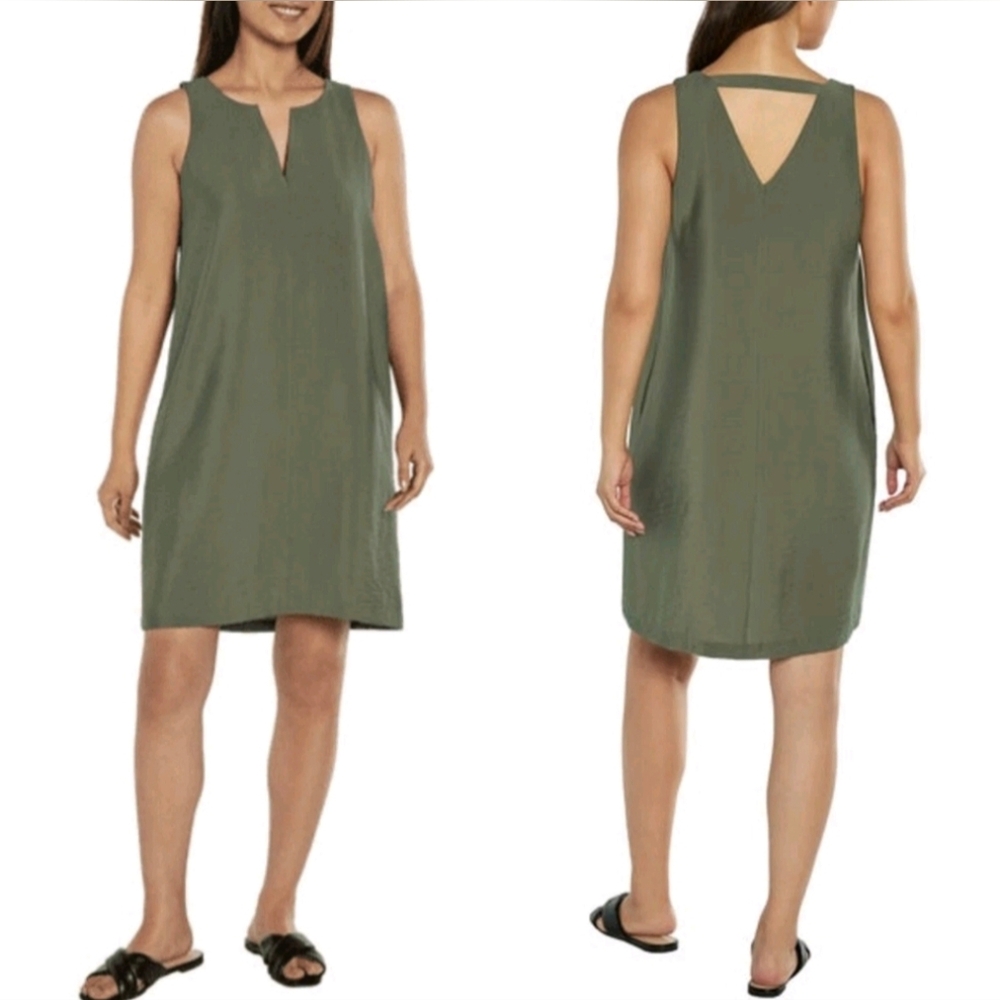 Banana Republic Khaki Olive Green Dress Sz Large